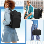 Zomfelt Travel Backpack For Women Men, 18 X 14 X 8 Inch Carry On Backpack | 17.3 Inch Laptop Backpack Flight Approved, Personal Item Travel Bag Casual Daypack For Weekender Business Trip, Black