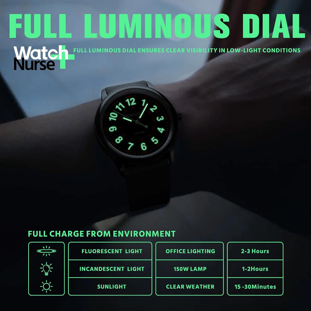 Pindows Women Analog Quartz Wrist Watch With Silicone Strap For Young Women Students Easy Read Waterproof Unisex Luminous Dial