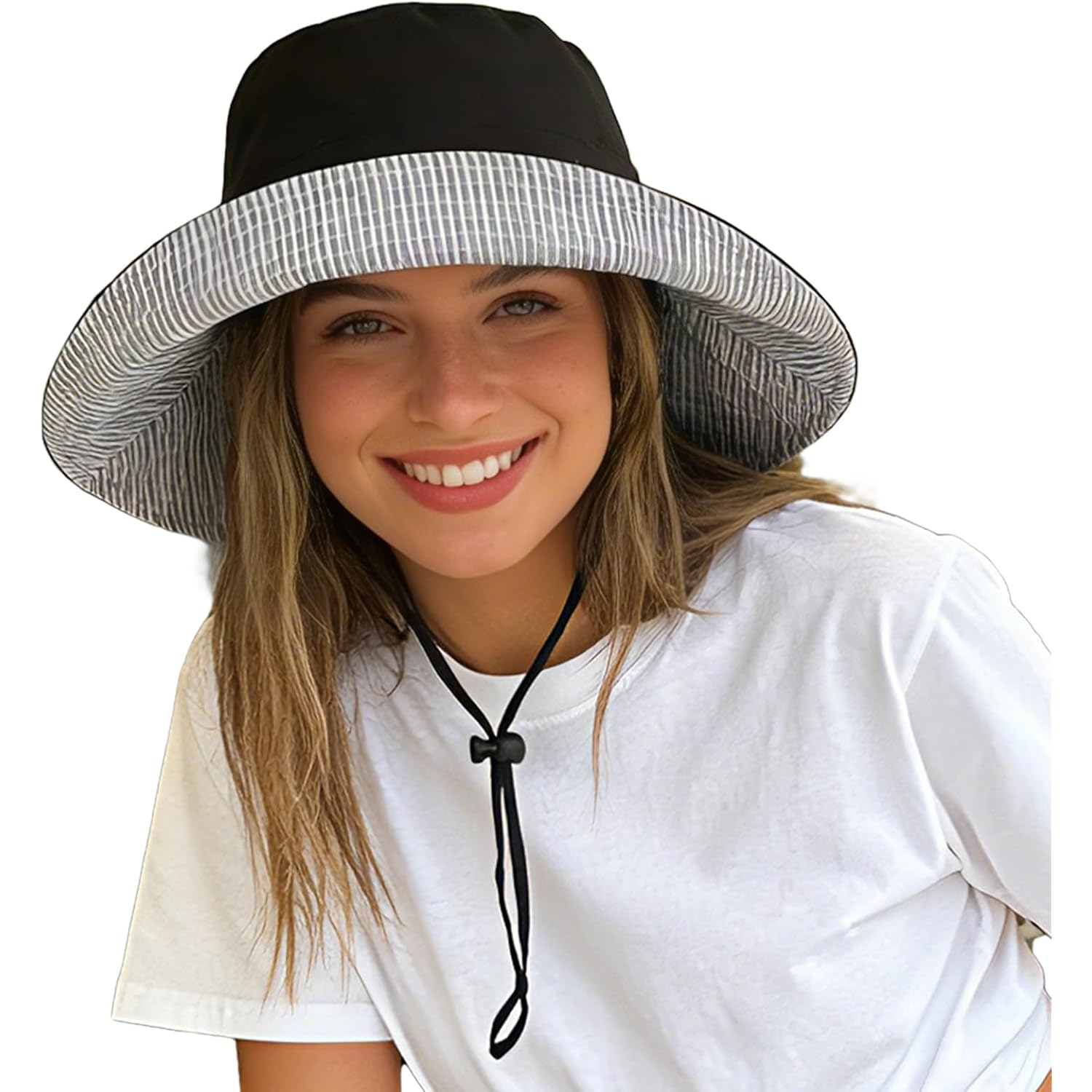 Sun Hats for Women Wide Brim Foldable Beach Hat UV UPF50+ Summer Sun Protection Bucket Hat for Outdoor, Gardening, Travel