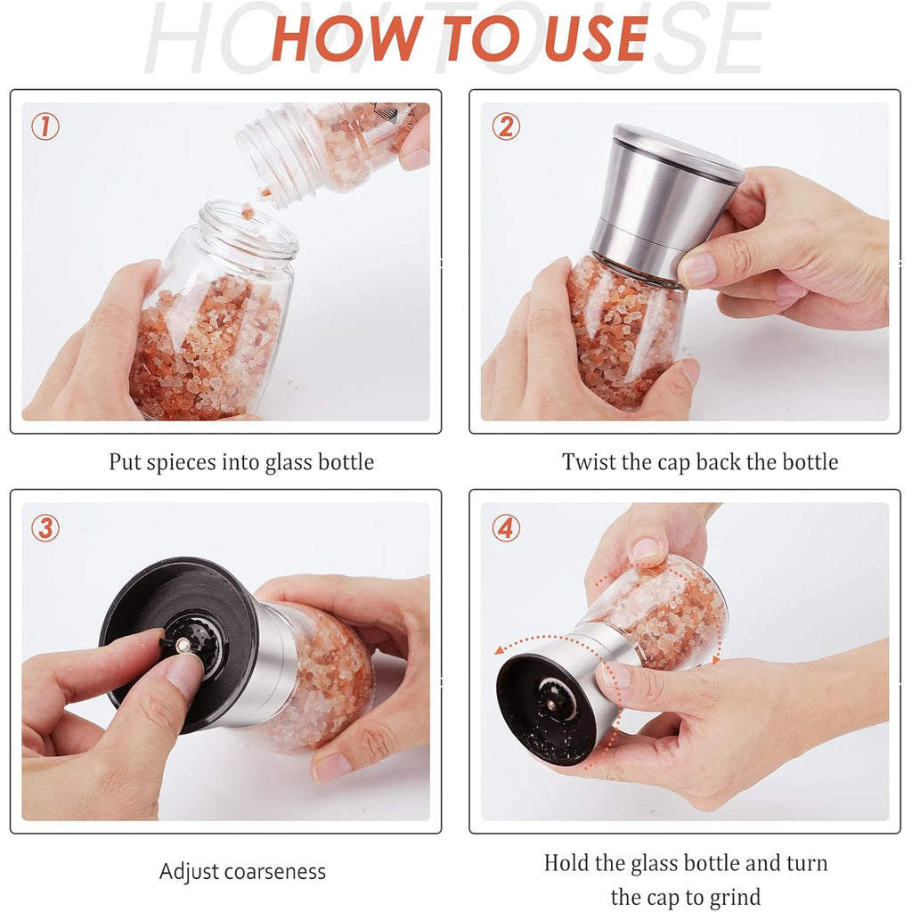 Ebaco Original Stainless Steel Salt Or Pepper Grinder - Top Spice Mill With Ceramic Blades, Brushed Stainless Steel And Adjustable Coarseness By Pepper Grinder （Single Package）