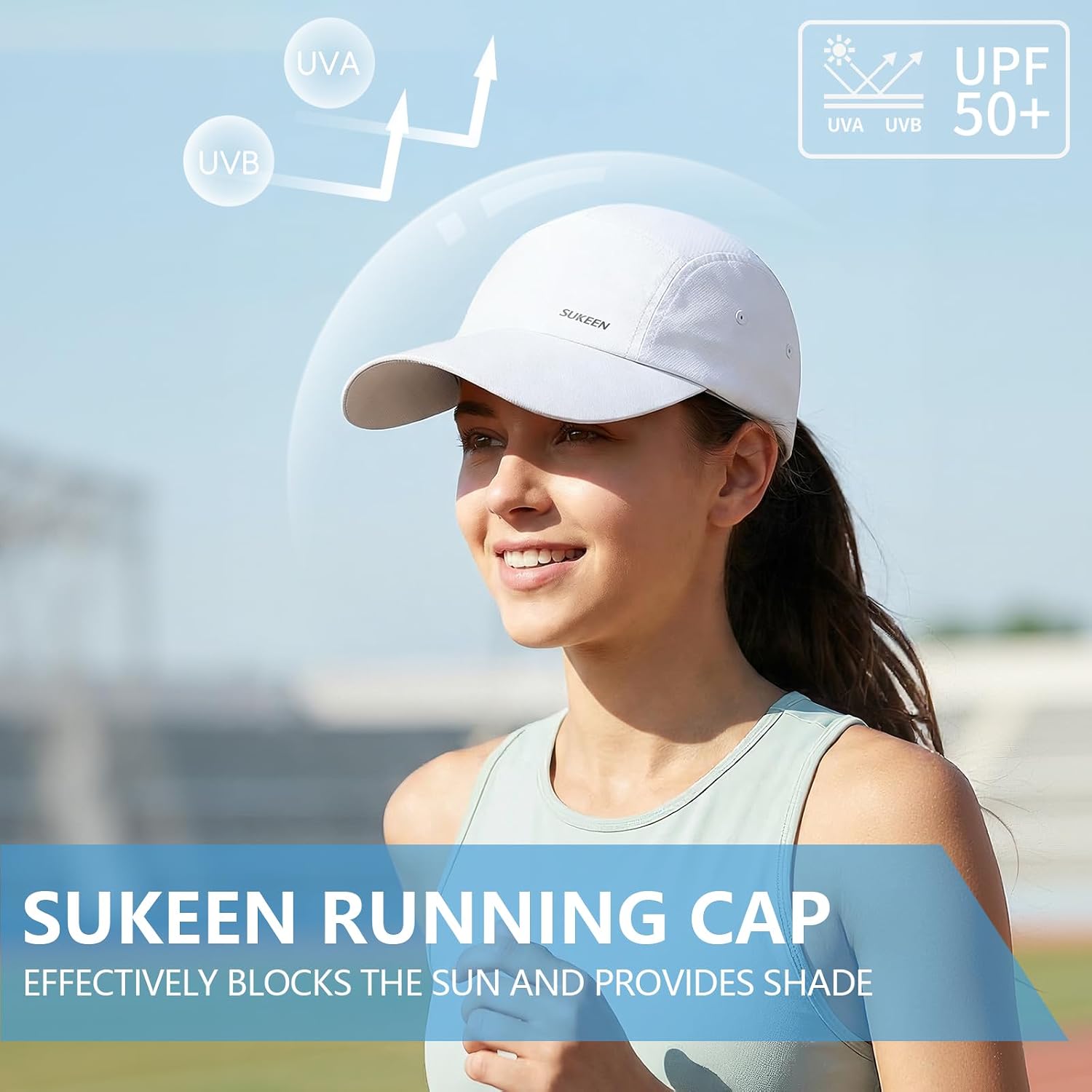Sukeen Lightweight Baseball Cap For Women Men Soft Foldable Running Cap | Unstructured Breathable Sports Hat With Sweatband, Waterproof Upf50+ Adjustable Baseball Hat For Golf Workout Outdoor Daily