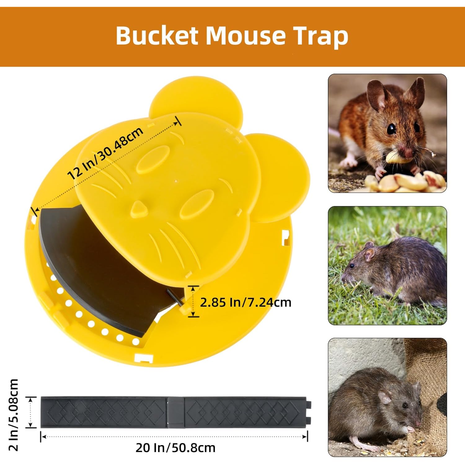 3Pc Bucket Mouse Trap - Mouse Traps Indoor For Home - Abs Material | Multi-Catch, Auto-Reset, Humane Or Lethal Rat Trap, No Chemicals Or Glue Needed