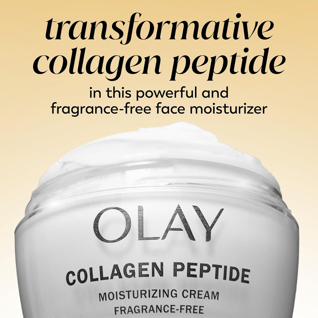 Olay Collagen Peptide Face Moisturizer, Firming Cream For Women, Fragrance-Free, Non-Greasy - Hydrating, Anti-Aging, Anti-Wrinkle, Smooth Fine Lines, Plumping Skin Care - Niacinamide, 1.7 Oz
