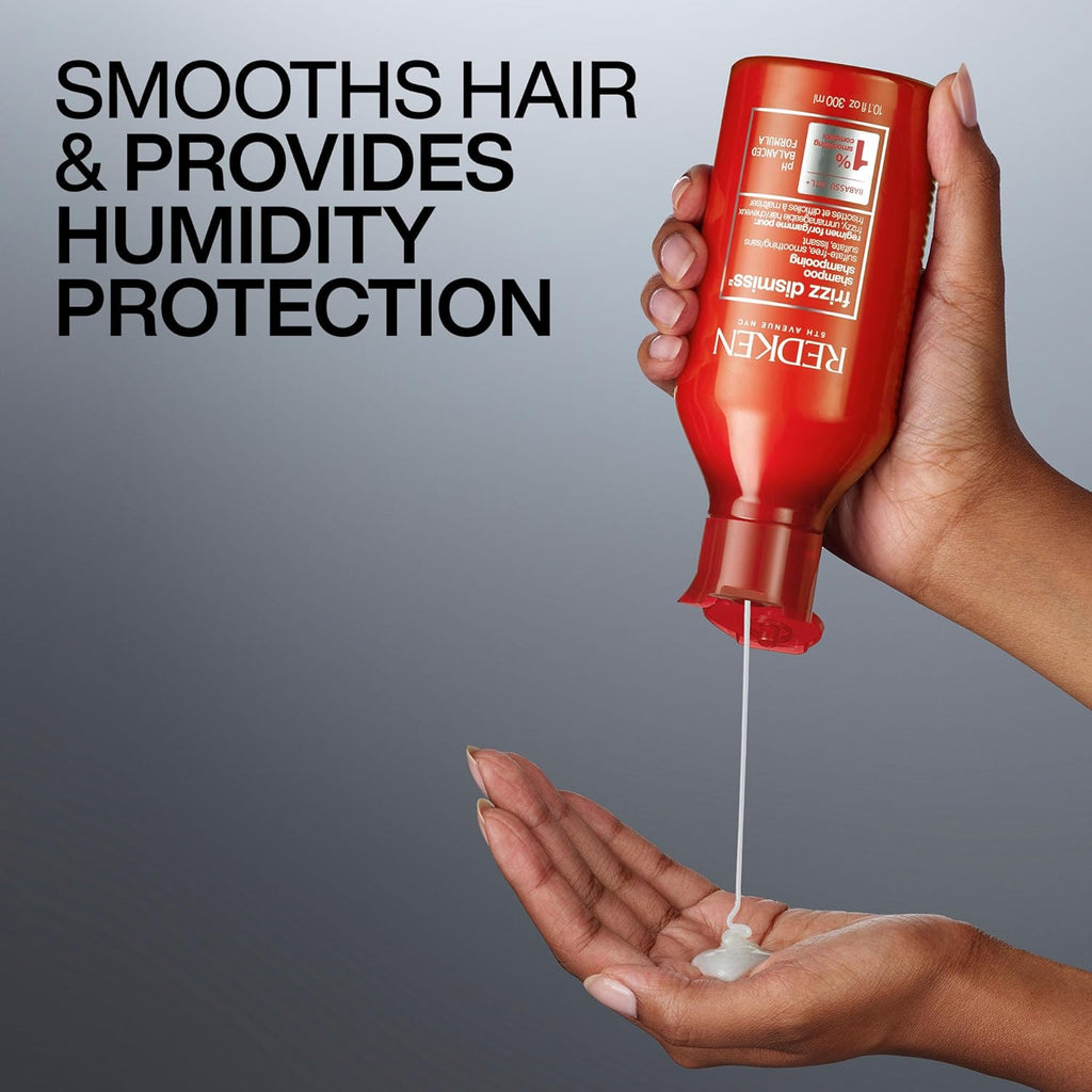 Redken Frizz Dismiss Shampoo For Frizzy Hair - Provides Smoothness & Shine, Weightless Frizz Control, Sulfate-Free
