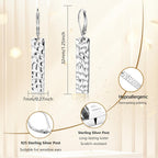 ALEXCRAFT 925 Sterling Silver Dangle Earrings for Women, 14K Gold Plated French Leverback Earrings, Hypoallergenic Lightweight Statement Hammer Square Bar Long Drop Earing for Women Trendy Jewelry