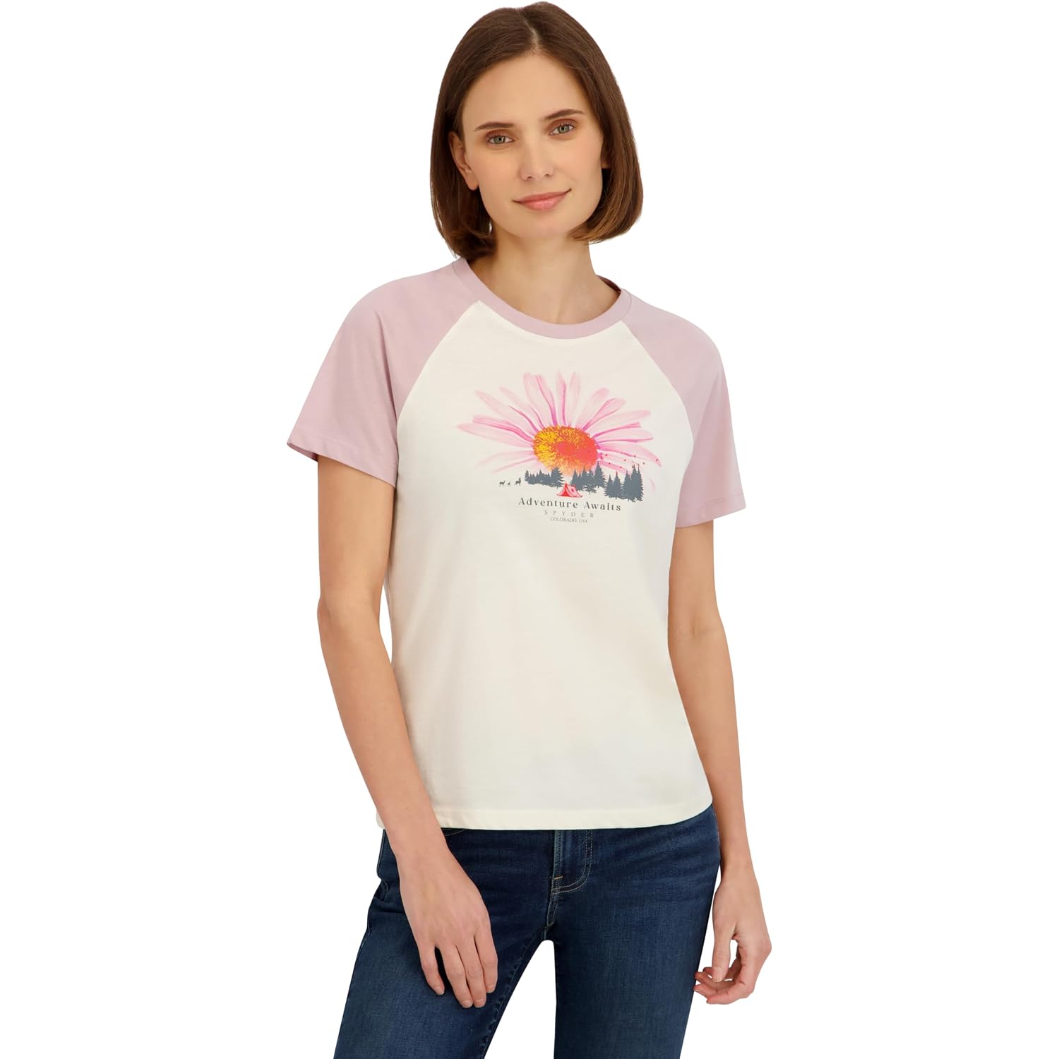 Spyder Women's Floral Adventure Graphic Short Sleeve Tee T-Shirt