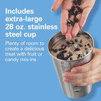 Hamilton Beach Drinkmaster Electric Drink Mixer, Retro Milkshake Maker & Milk Frother, 2 Speeds, Extra-Large 28 Oz. Stainless Steel Cup, Classic Chrome