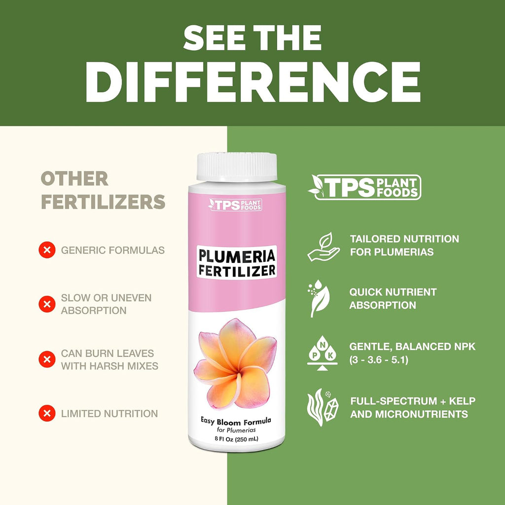 Plumeria Fertilizer – Liquid Plant Food For More Blooms, Healthy Tropical Growth & Stronger Root Development, 8 Oz