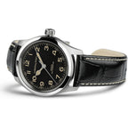 Hamilton Khaki Field Murph Automatic Men'S Watch, 38Mm Stainless Steel Case, Swiss Made, Black Dial Analog Wrist Watch For Men, 100M Waterproof, Sapphire Crystal, 3-Hand Movement, Cow Leather Strap