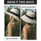 Sun Hats For Women Uv Protection, Waterproof Ponytail Wide Brim Bucket Hat For Summer Beach Gardening Travel