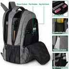 Matein Travel Laptop Backpack, 15.6 Inch College School Computer Bag, Grey | Slim Sturdy Business Daypack, Anti Theft Bookbag, Water Resistant, Gift For Men & Women, Personal Item Bag, Mochilas