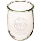 Weck Tulip Jar - Sour Dough Starter Jars for Sourdough - 1 x WECK 745 Large Clear Jar with Wide Mouth - 1 Liter Includes Glass Lid, rubber seal and steel clips