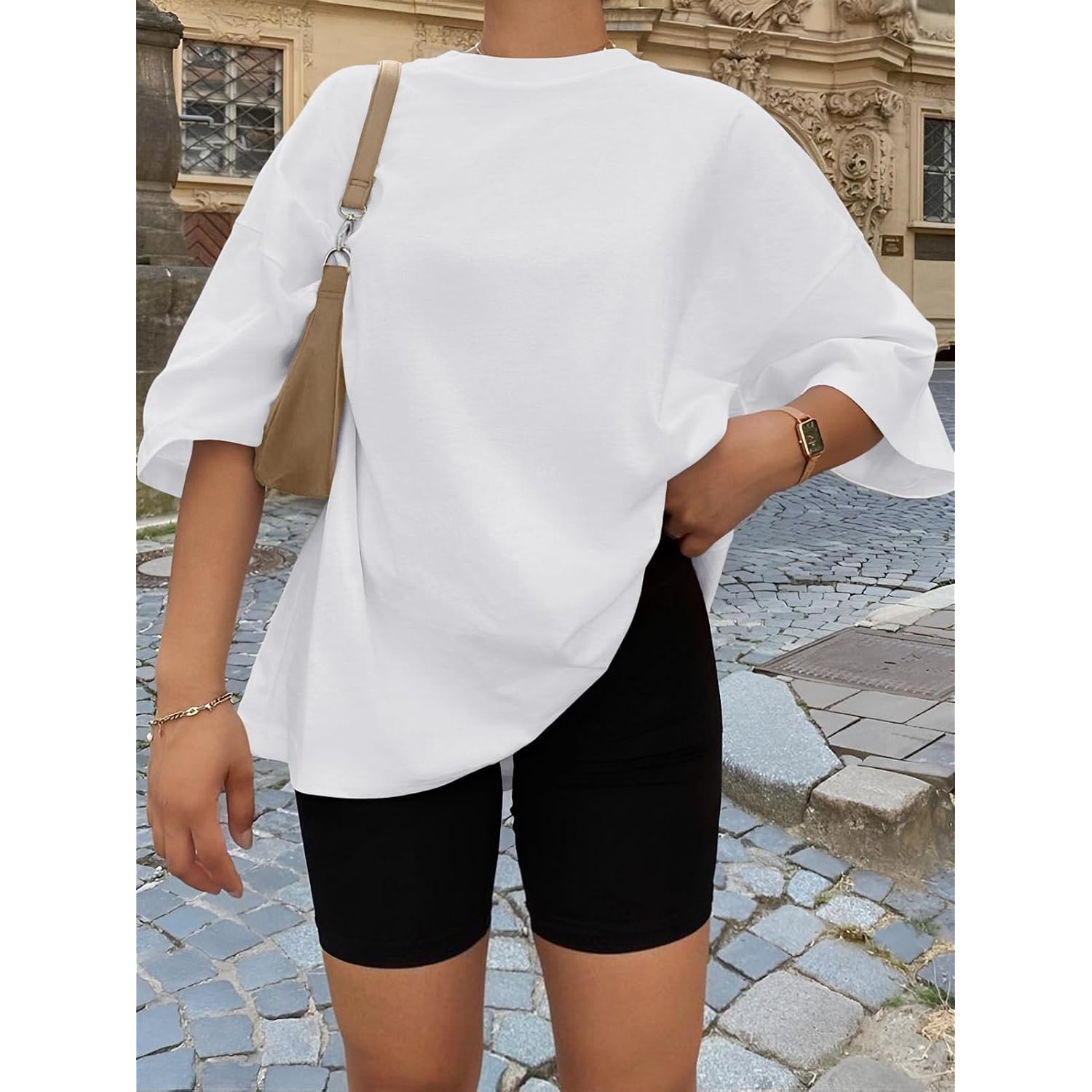 Trendy Queen Womens Oversized T-Shirts Short Sleeves Workout Tops | Summer workout gym tops