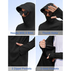 Coofandy Mens Upf 50+ Sun Protection Hoodie Zip Up Lightweight Uv Jacket Long Sleeve Sun Shirt Running Fishing Hiking Outdoor