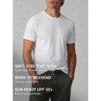 Kenneth Cole Reaction Mens T-Shirt Pack Of 3 - Upf 50+ Cotton/Spandex Jersey Slim Fit T Shirts For Men 3-Pack