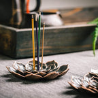 Garmoly Incense Burner, Incense Holder For Sticks, Brass Lotus Incense Stick Holder And Detachable Ash Catcher