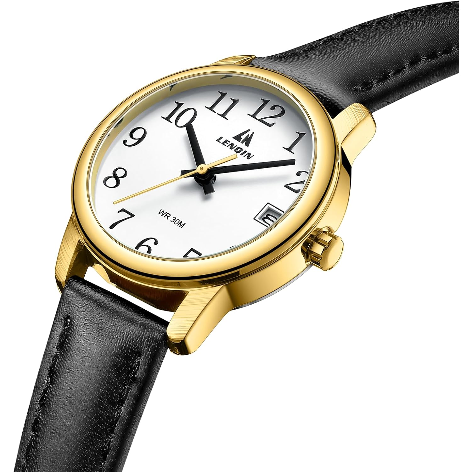 Ln Lenqin Womens Watch Analog Quartz Waterproof Ladies Watches For Women Easy Read Women'S Wrist Watches With Leather Strap Luminous Dial