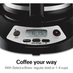 Hamilton Beach 12 Cup Programmable Drip Coffee Maker | Regular & Bold Brew Options | Auto Pause And Pour | Glass Carafe | Black With Stainless Accents | 46299J