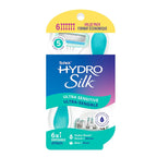 Schick Hydro Silk Sensitive Women's Disposable Razors, 6ct | 5-Blade Disposable Razors for Women Sensitive Skin | Travel Razor for Women