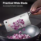 Paudin Cleaver Knife, Ultra Sharp Meat Cleaver 7 Inch, High Carbon Stainless Steel Butcher Knife With Wooden Handle, Chinese Cleaver For Meat Cutting Vegetable Slicing