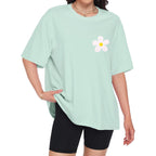 ADOREJOY Oversized Tshirts for Women Crewneck Summer Graphic Tees Short Sleeve Loose Basic Tops 2026 C Light Green Flower