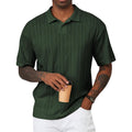 Jmierr Mens Polo Shirt Textured Knit Button Casual Short Sleeve Summer Vacation Beach Stretchy Golf Shirts