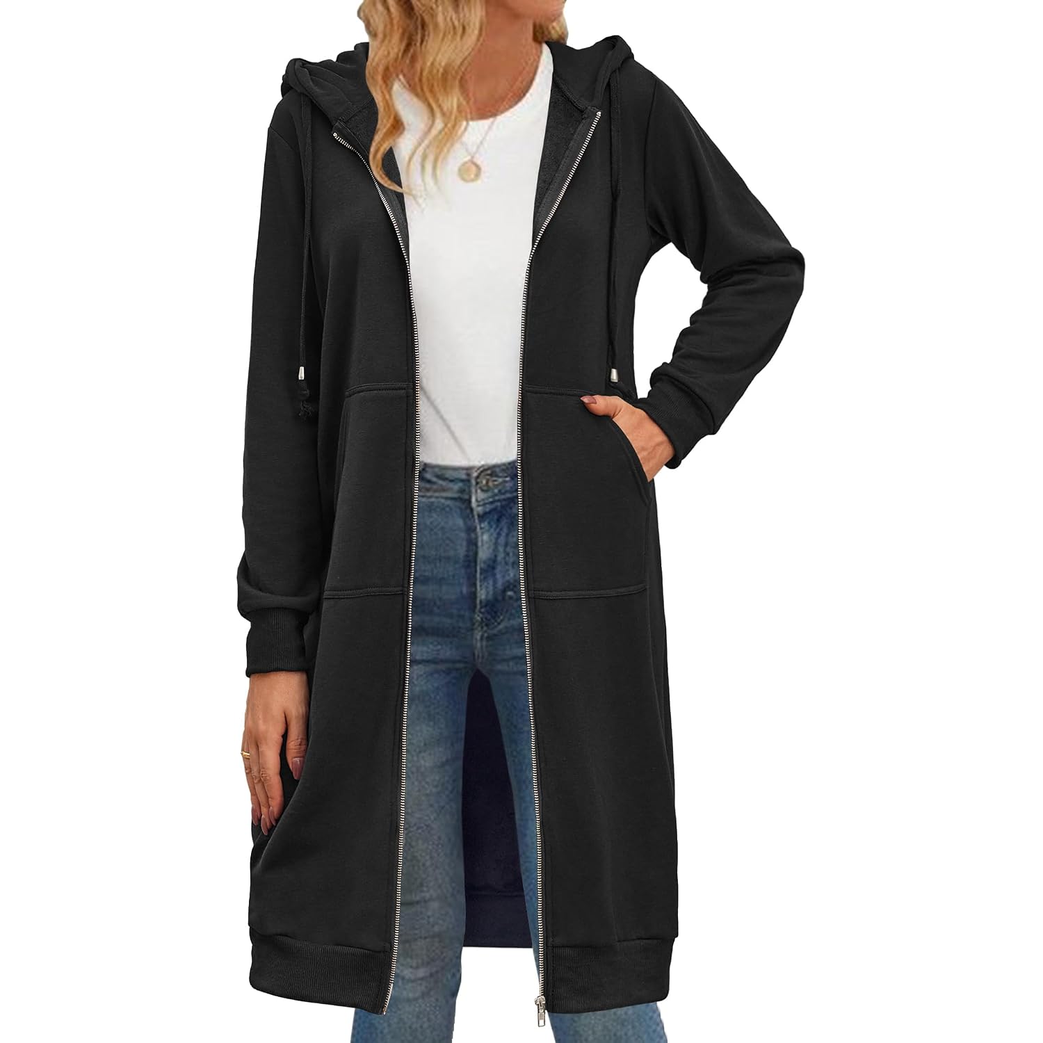 Zeagoo Women'S Zip Up Hoodies Oversized Fleece Long Tunic Sweatshirts Casual Long Sleeve 2026 Fall Hoodie Jacket Coat