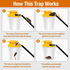 3Pc Bucket Mouse Trap - Mouse Traps Indoor For Home - Abs Material | Multi-Catch, Auto-Reset, Humane Or Lethal Rat Trap, No Chemicals Or Glue Needed