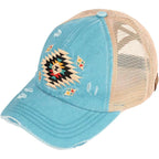C.C womens Baseball Aztec Turquoise