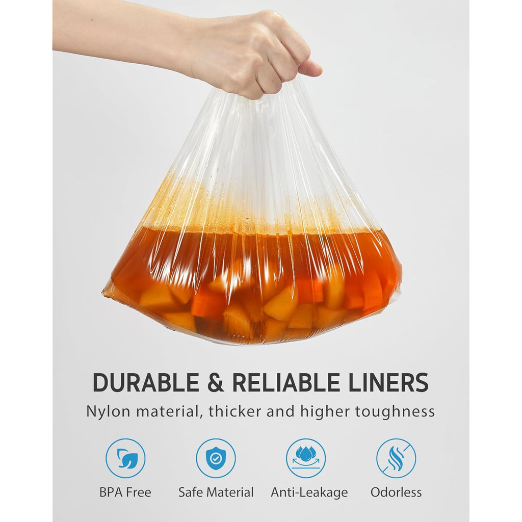Syntus Crock Pot Liners, 20 Count 13" x 21" Large Size Slow Cooker Liners Fits 3-8 Quart Pots, Disposable Cooking Bags Suitable for Oval & Round & Retangular Crock Pot