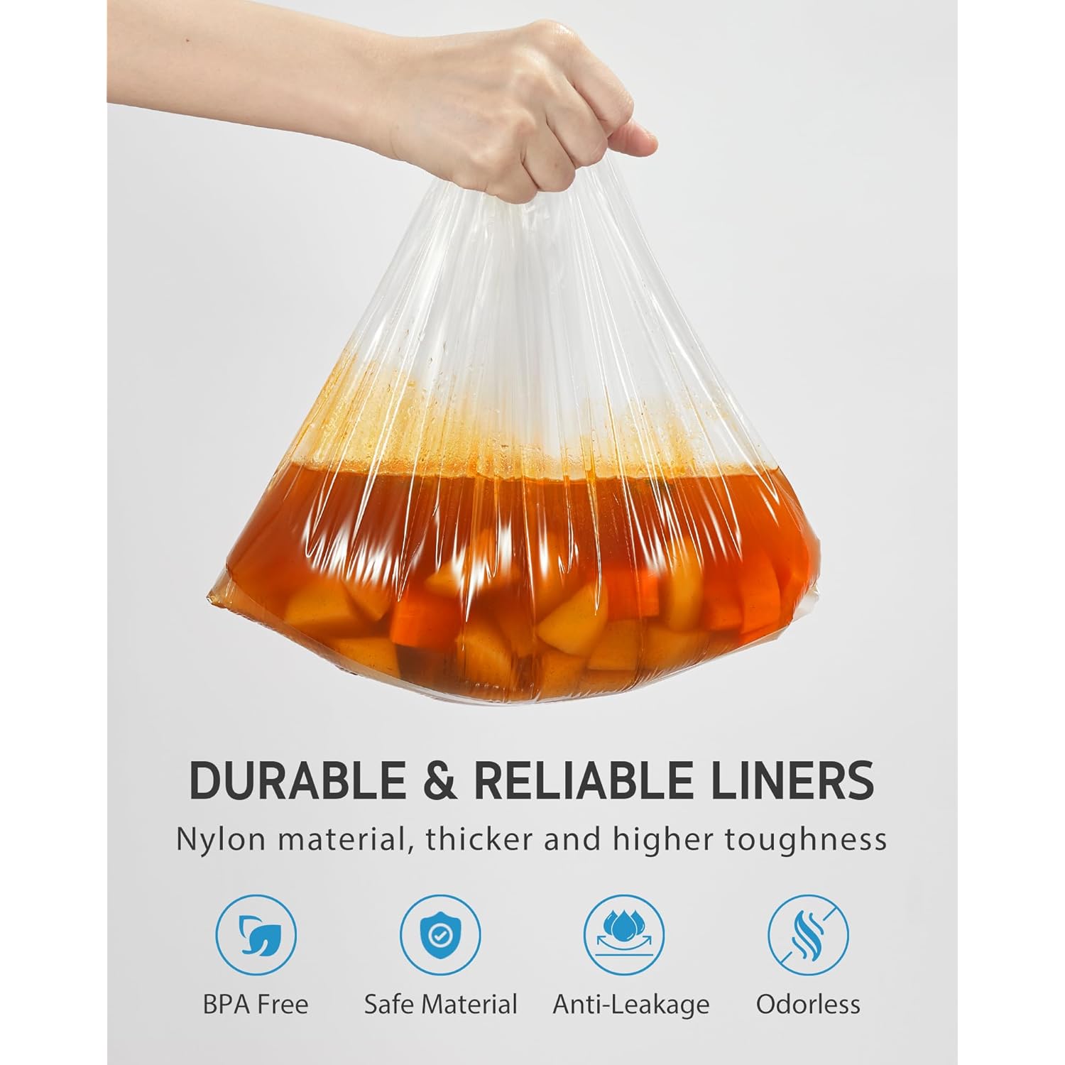 Syntus Crock Pot Liners, 20 Count 13" x 21" Large Size Slow Cooker Liners Fits 3-8 Quart Pots, Disposable Cooking Bags Suitable for Oval & Round & Retangular Crock Pot