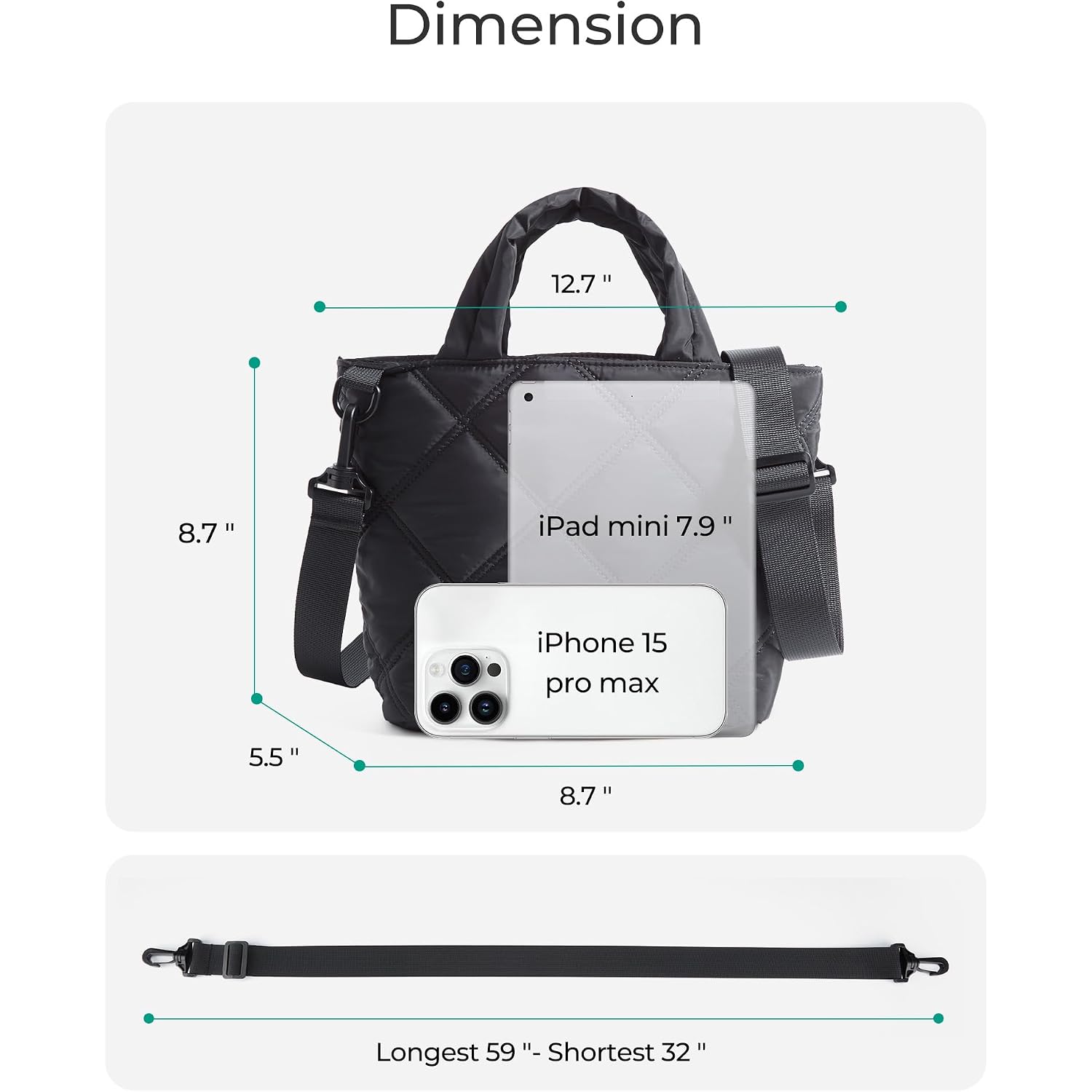 Bagsmart Crossbody Bags For Women, Lightweight Purses For Women, Quilted Puffer Tote Handbags For Daily Use,Shop,Travel