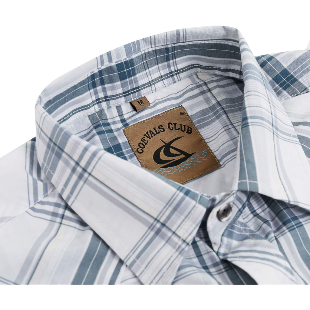 Coevals Club Men'S Western Pearl Snap Button Up Casual Cowboy Long Sleeve Two Pockets Work Shirts