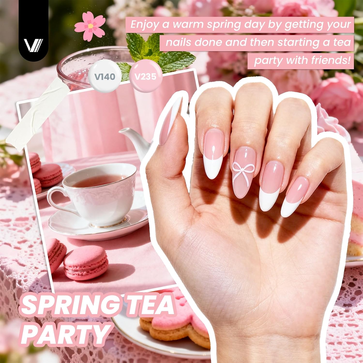 VANREESA 148Pcs Gel Nail Polish Kit with U V Light Almond Nail Tips Nail Drill -60 All Seasons Colors Gel Polish Set with 6Pcs Base Top Coat Gel Nail Kit for Beginners with Everything Gifts for Women