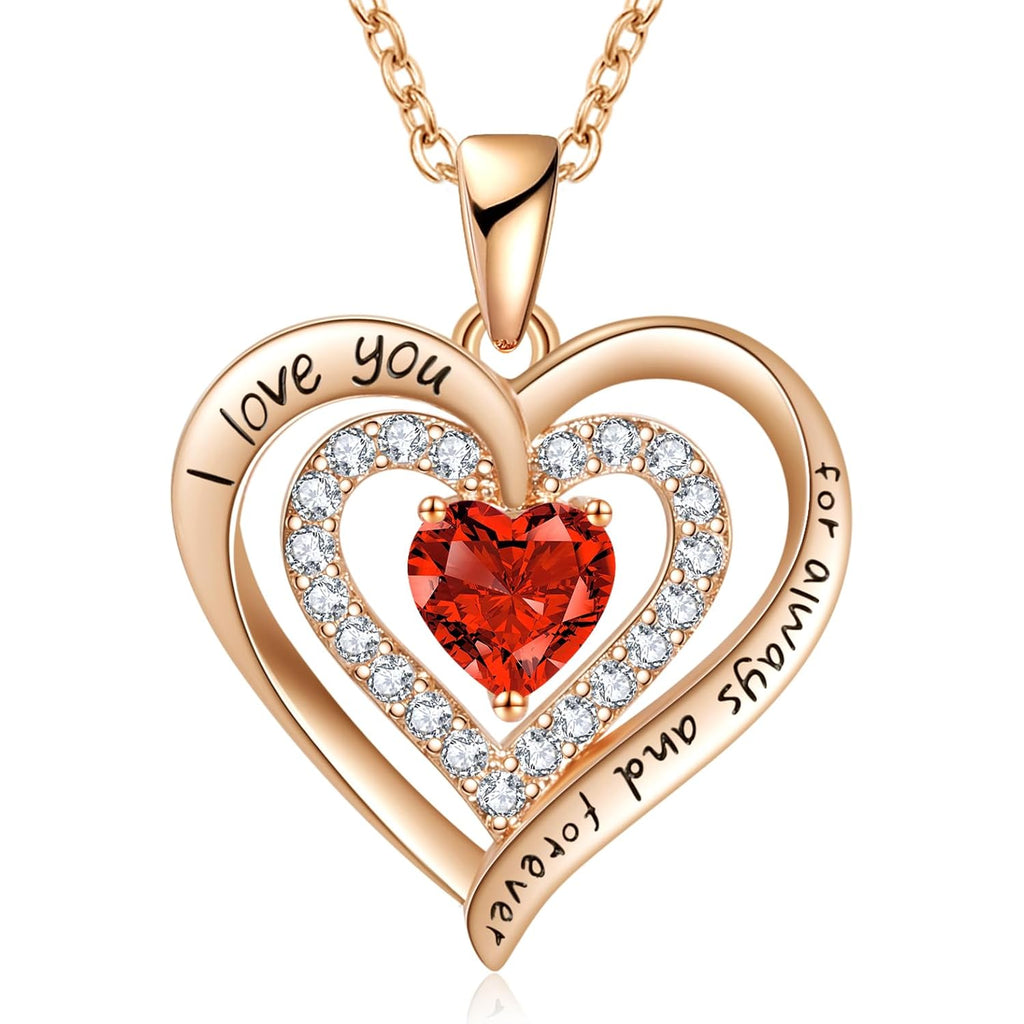 REDBEE Necklaces for Women Birthstone Heart Necklace Jewelry for Wife Girlfriend Woman Necklace