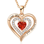 REDBEE Necklaces for Women Birthstone Heart Necklace Jewelry for Wife Girlfriend Woman Necklace