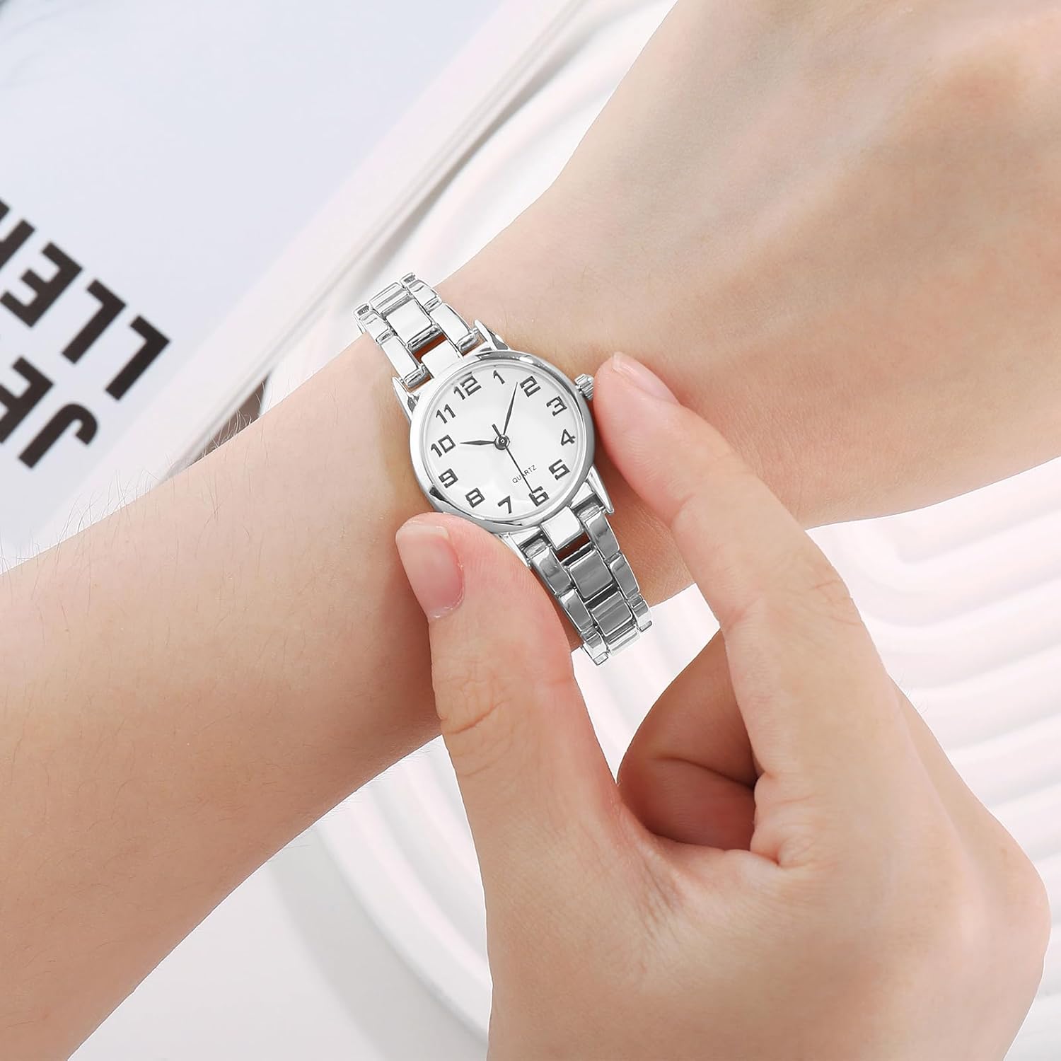 TWOPTION Womens Waterproof Wrist Watch,Women's Small Thin Analog Bracelet Quartz Watch Dainty Christmas Gifts