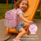Kids Backpack For Girls Kindergarten - 15 Inch School Bag | For Prek-2Nd Grade Kids Ages 4-7, Fits Folders, Insulated Pocket For Lunch And Snacks, Comfy Padded Straps, Pink Unicorn