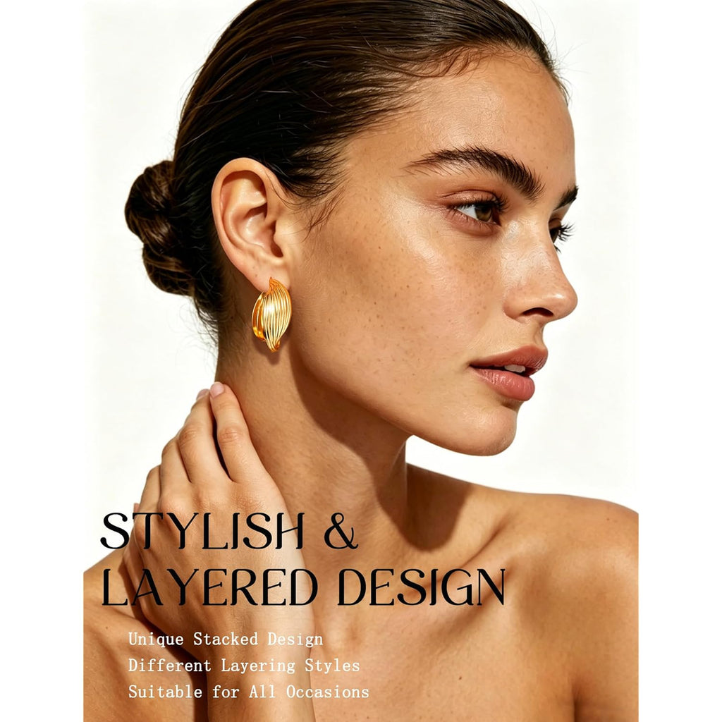 42 Pairs Gold Hoop Earrings Set for Women, Hypoallergenic Multipack Small to Chunky Hoops, Pearl & Twisted Trendy Earrings for Everyday Wear & Mothers Day Gifts