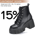 Fitory Women’S Combat Boots Lightweight Lace Up Side Zipper Ankle Botas High Heel Chunky Platform Lug Sole Booties 2026 Size 6-11