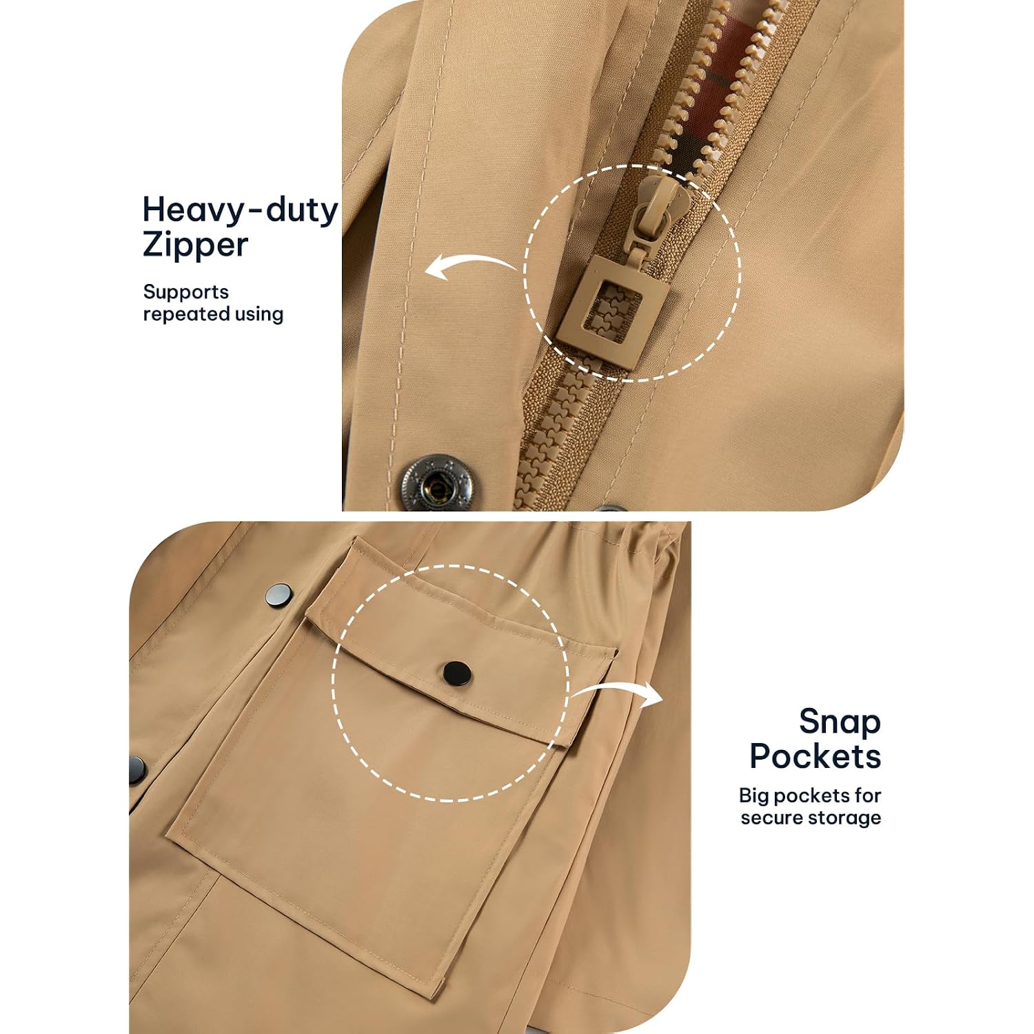 Saphirose Women'S Waterproof Rain Jacket Long Raincoat Hooded Windbreaker Trench Coat