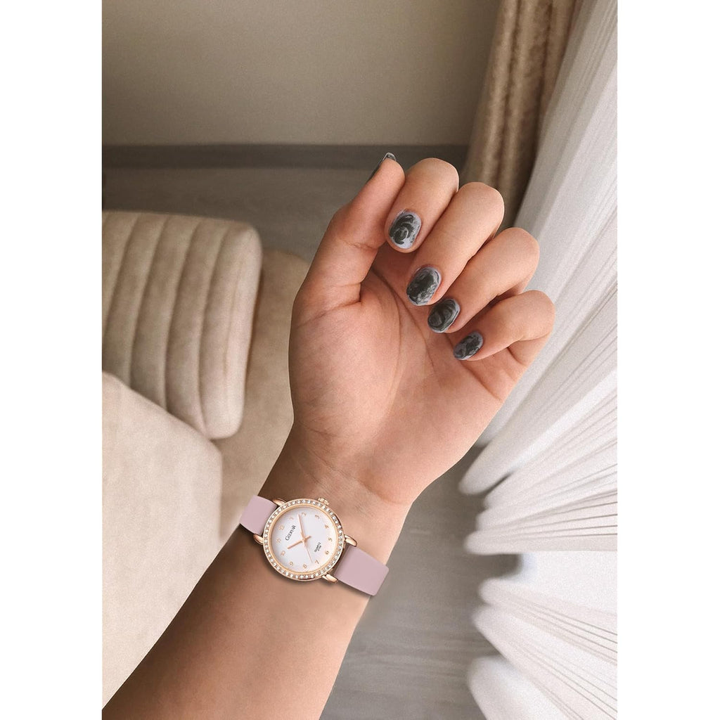 Women's Quartz Watch, Crystal Rhinestone Bezel, Waterproof Analog Display, Ladies Variety Colors Silicon Jelly Casual Dress Wristwatch for Nurse