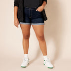 Women's Mid-Rise Stretchy Slim Fit 4" Denim Shorts
