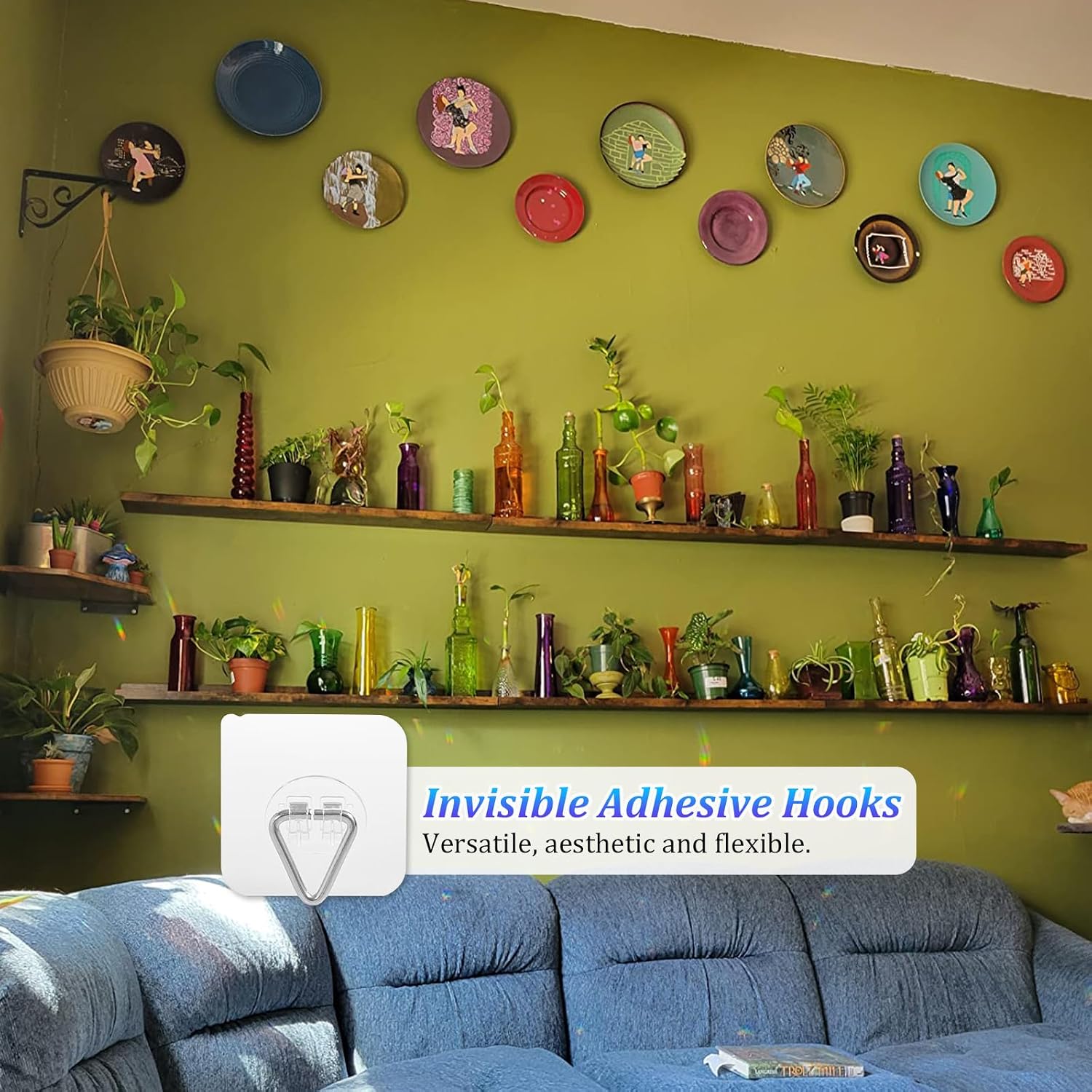 Wall Plate Hangers For Display - Invisible Adhesive Picture Hangers For Wall - Ideal For Hanging Decorative Plates | Photo Frames | Paintings - 2.4 Inch