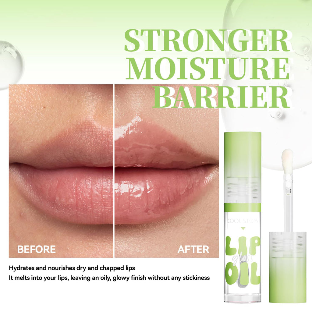 4 Pack Hydrating Glow Lip Oil Makeup Set For Women, Moisturizing Lip Gloss With Glow Finish, Long Lasting Nourishing Lip Care Full Oil Lip Drip, Sweet Candy Scent (Set A, Light)