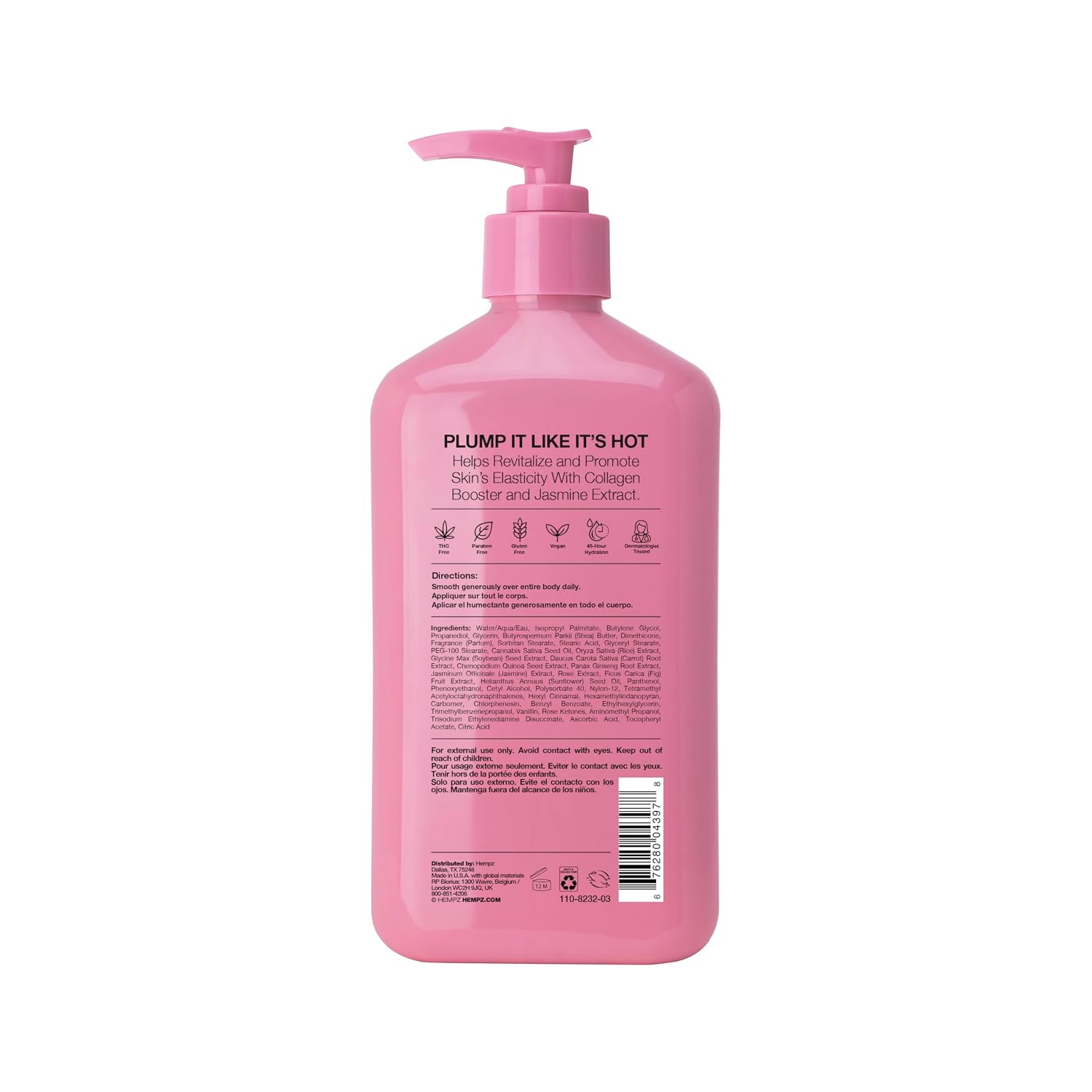 Hempz Sweet Jasmine & Rose Herbal Body Moisturizer For Women, 17 Fl. Oz. - Moisturizing Lotion With 100% Pure Hemp Seed Oil, Collagen, Shea Butter - Hydrating Vegan Lotion For Dry Skin