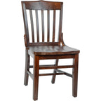Flash Furniture Hercules Series School House Back Mahogany Wood Dining Chair, Traditional Elegant Wood Restaurant Chair, Walnut Wood