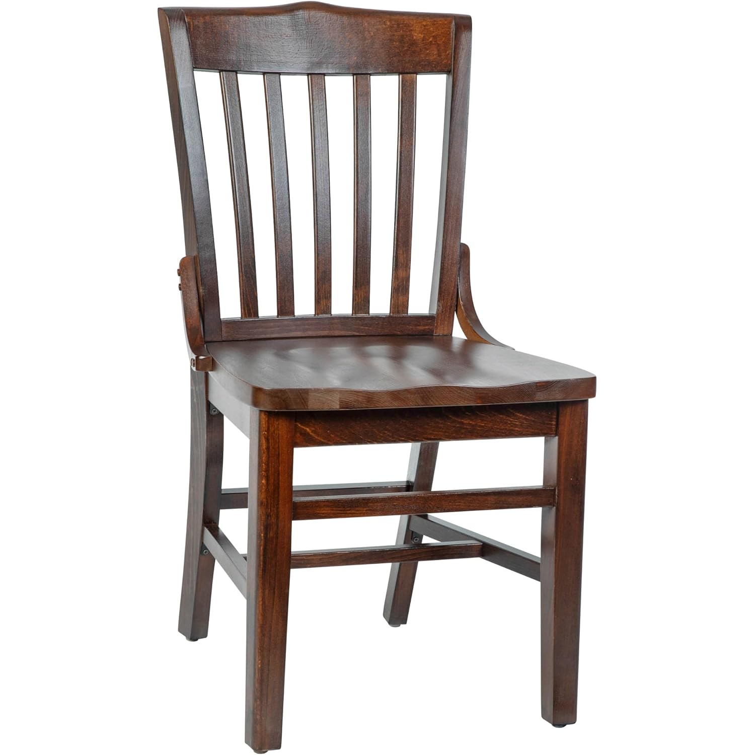 Flash Furniture Hercules Series School House Back Mahogany Wood Dining Chair, Traditional Elegant Wood Restaurant Chair, Walnut Wood