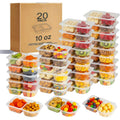Reusable Snack Containers With Lids, Snack Containers, 20-Pack Snack Pack Containers, Meal Prep Containers Double Compartment, Container Portion Control For On The Go Travel Essentials