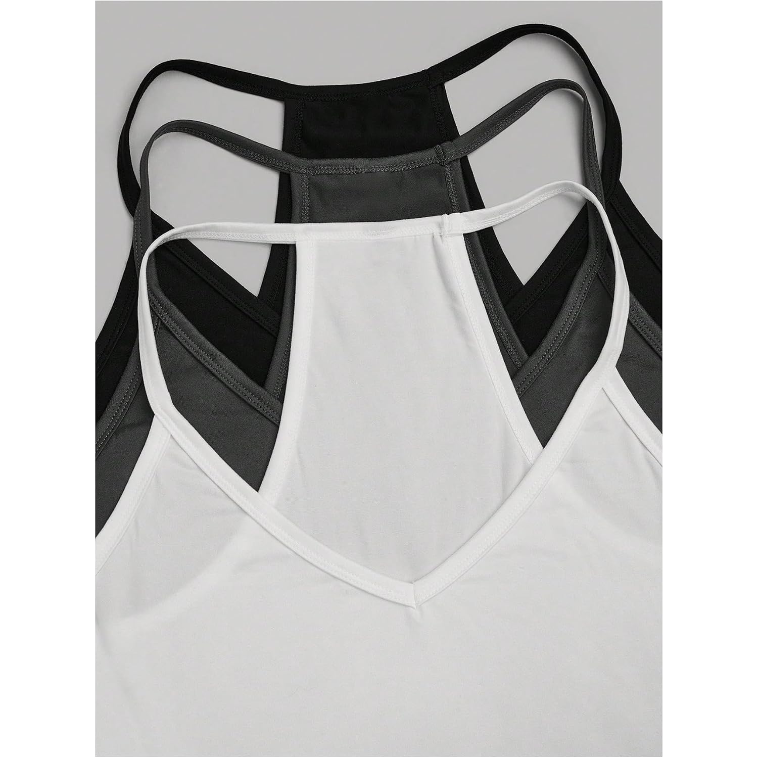Soly Hux Women'S Plus Size V Neck Camisole 3 Packs Sleeveless Basic Tops Slim Fit Racerback Cami Shirts